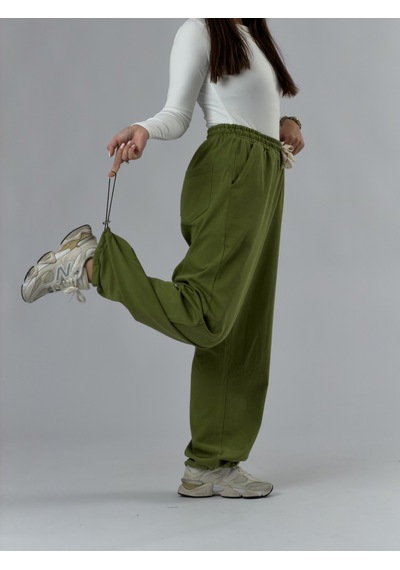 Cocopelli Paça Ayarlamalı Regular Haki Kadın Jogger Pantolon Coc3486