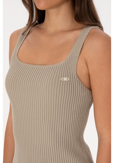 U.S. Polo Assn. Kadın Açık Haki Kare Yaka Kazak 50314626-VR183