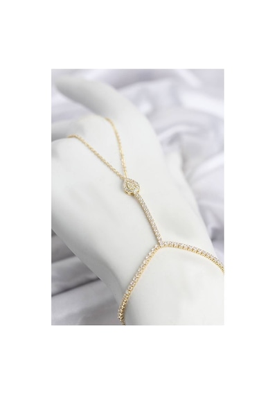 Gold Renk Pirinç Zirkon Taşlı Damla Model Şahmeran Tj-sn767 Evimdeyokyok
