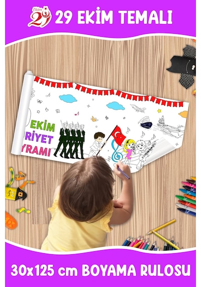 Melolisa 29 Ekim Temalı Boyama Rulosu 30x125 Cm