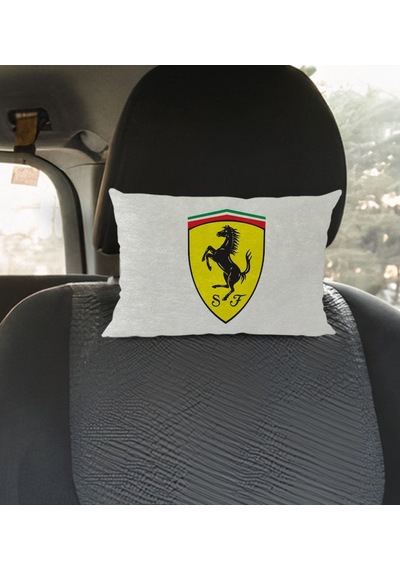 Bk Gift Ferrari Tasarımlı Dikdörtgen Araç Koltuk Yastığı-1