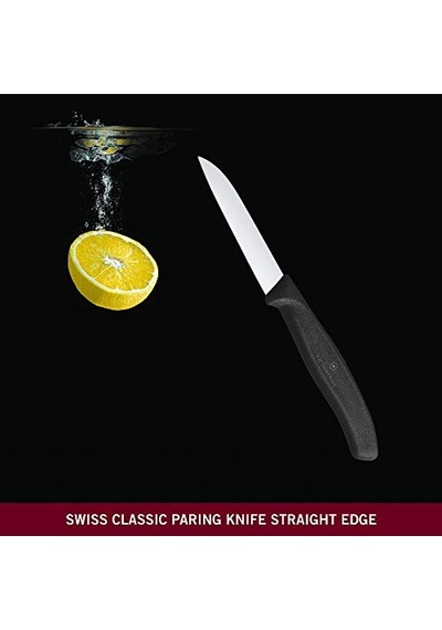 6.7403 Swissclassic 8cm Düz Soyma Bıçağı, Siyah Çok Renkli