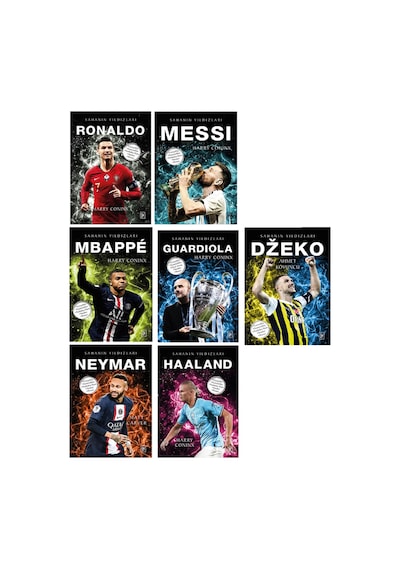 Sahanın Yıldızları Neymar Dzeko Ronaldo Poster Sticker Futbolcu Kartı Hediyeli Toplam 7 Kitap