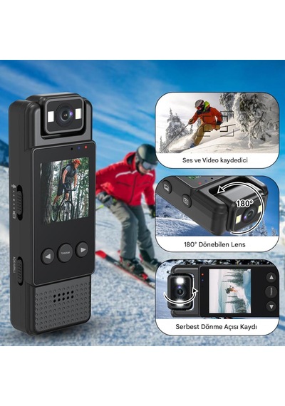 Qasul Mini Kamera Hd 1080p Taşınabilir Dijital Video Aksiyon Kamera