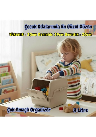 Technow Motek Mt-40 S-box 8 Litre Çok Amaçlı Organizer Düzenleyici Bej 1 Adet Antrasit