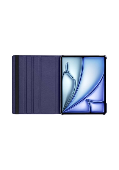 İpad Air 13 2025 M3 A3268-a3269-a3271 Uyumlu 360 Dönebilen Standlı Pu Deri Tablet Kılıfı - Mor - T36492