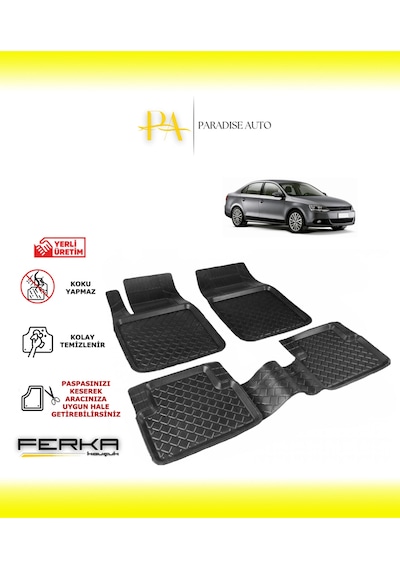 Volkswagen Jetta 6 2011-2018 Uyarlanabilir Havuzlu Paspas