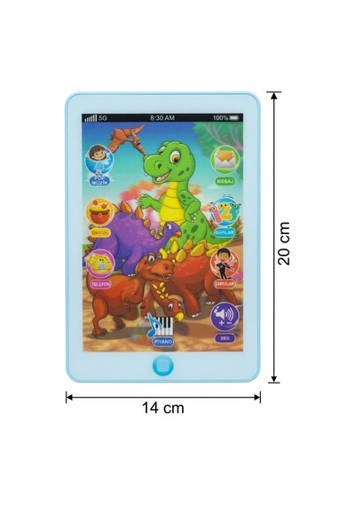 Dinozor Temalı Eğitici Sesli Dil Ve Motor Becerisi Geliştirici İnteraktif Oyuncak Tablet