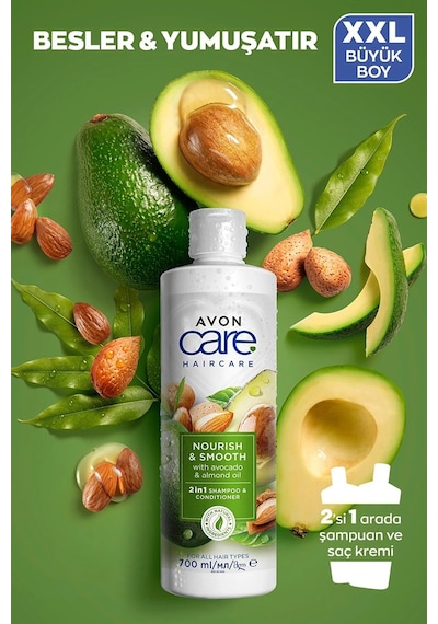 Avon Care Avokado Badem Ve Aloe Vera Makademya Özlü Şampuan Ve Saç Kremi Paketi
