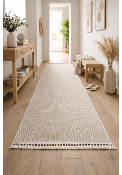 Mariesse Home Naturel Bukleli Yumuşak Dokulu Iskandinav Yolluk Modern Halı Oturma Odası Mutfak Halısı Koridor E602 Bej