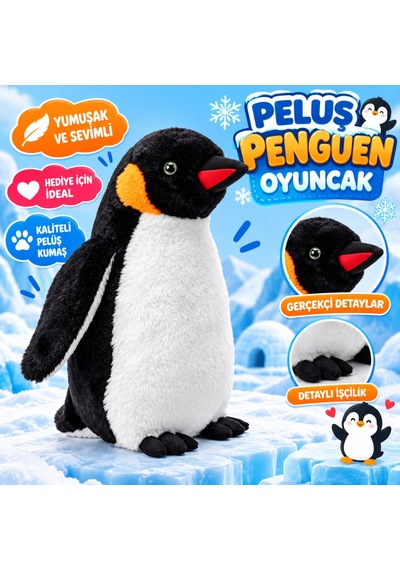Peluş Penguen Oyuncak Siyah