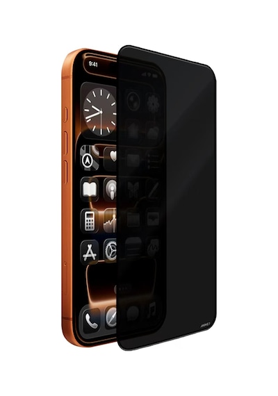 Apple Uyumlu   iPhone 13 Mohseven Safir Coating Privacy Hayalet Temperli Cam Ekran Koruyucu Siyah