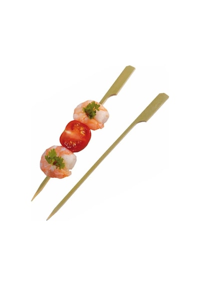 Ahşap Yassı Tutamaklı Saplı Çöp Şiş 100'lü 12 CM