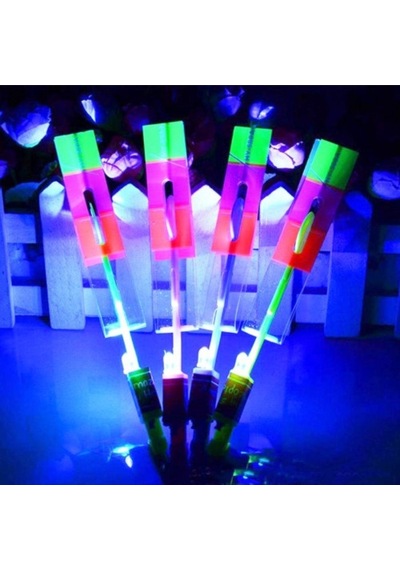 25 Adet Renkli Led Işıklı Sapan Çevirmeli Model Renkli Uçan Ufo Oyuncak Işıklı Sapan Tatil Hediyesi