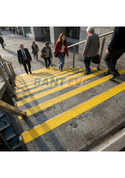 Sarı Merdiven Kaydırmaz 5 Metre Düz Sarı Renk Merdiven Kaydırmazlık Bandı