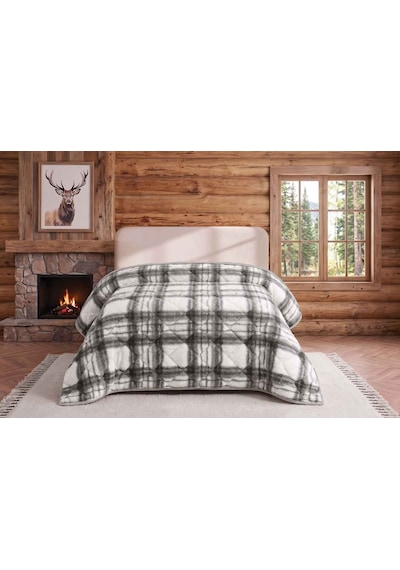 Merinos Loft Yorgan 195x215 Volante Antrasit