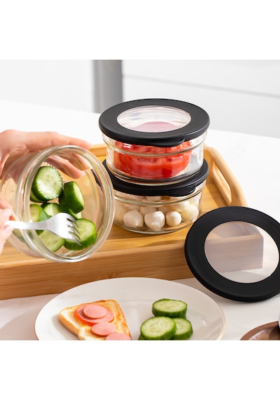 Porsima 4380 Flat 3 Lü Cam Çok Amaçlı Saklama Kabı