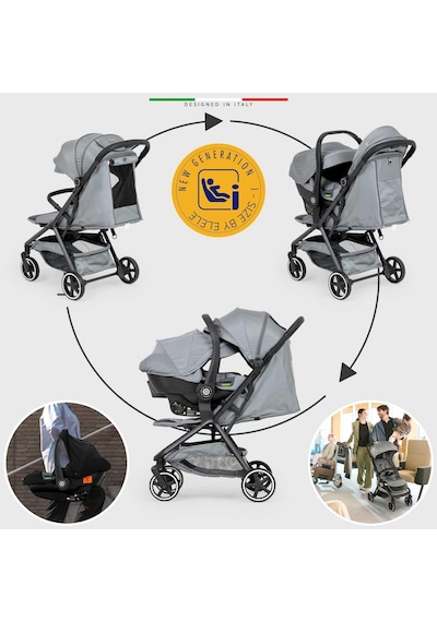 Elele Cabina Kabin Tipi Travel Sistem Bebek Arabası Gri