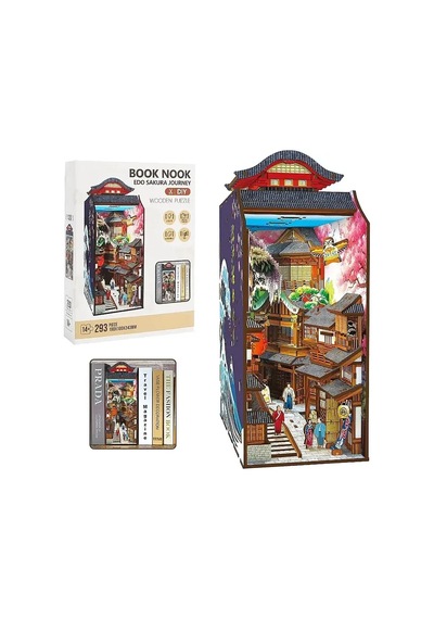 3d Wooden Puzzle Book Stand Series Edo Sokura Journey 68049