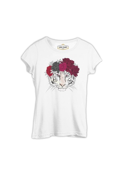 Purple Pink - Kaplan Beyaz Kadın Tshirt 001