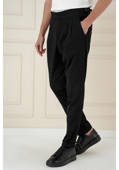 Efor P 1167 Slim Fit Siyah Spor Pantolon Siyah