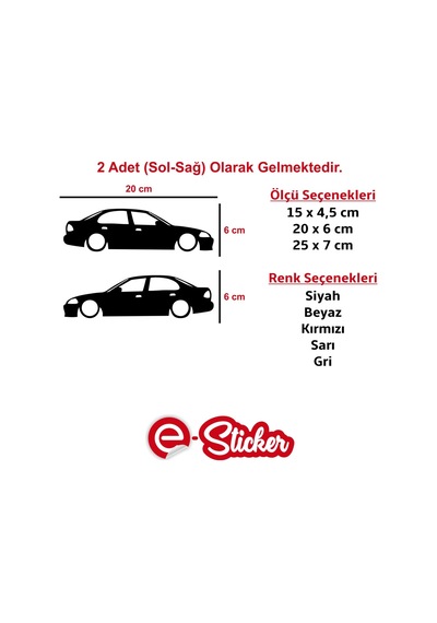 Honda Civic Basık Oto Sticker Araba Sticker (358017169)