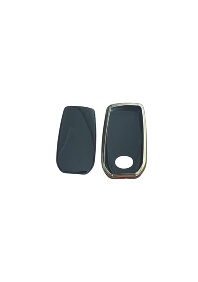 Autohan Keys Toyota Chr, Hilux, Corolla, Land Cruiser, Yaris Cross, Camry, Rav4 İçin 2 Butonlu Nano Anahtar Kılıfı Gri-altın