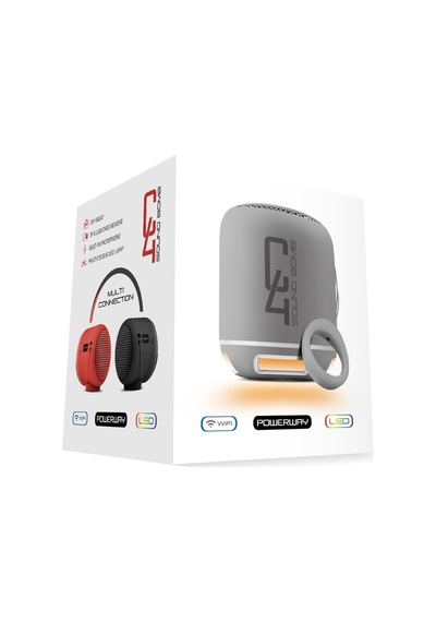C4 Gümüş Taşınabilir Bluetooth Hoparlör Ses Bombası Yüksek Ses Gücü Sese Duyarlı Led Işık