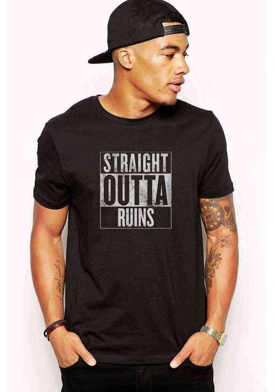 Pubg Straıght Outta Ruıns Baskılı Siyah Erkek Tshirt