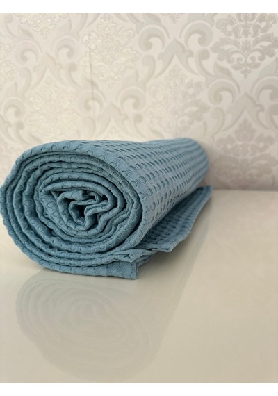 Premium %100 Pamuk Çift Kişilik Yazlık Pike, Yatak Örtüsü, Terletmez Kumaş Petrol Mavisi 240x200cm Petrol