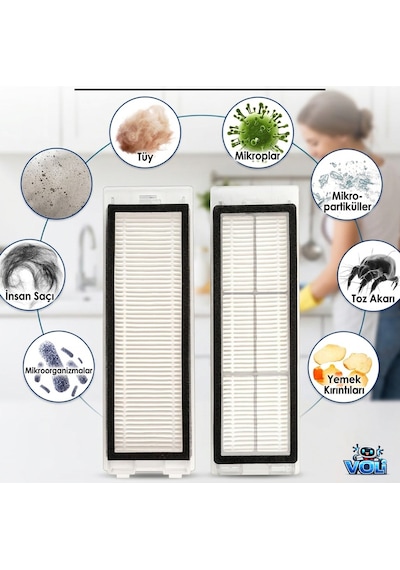 Roborock Q Revo Maxv , Qrevo Pro / S / Plus İçin lı Paket Mop Bezli Filtre Fırça Yedek Set