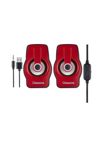 Classone Hoparlör 1+1 Usb Rgb X1 Red