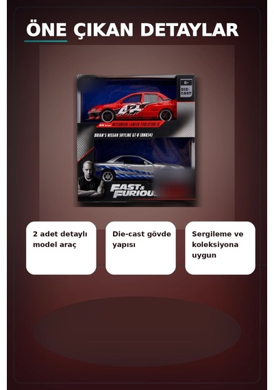 1:32 Diecast Metal 13 Cm Araba Modeli - 2006 Mitsubishi Lancer Ix Ve Nissan Skyline Gtr Bx-313395
