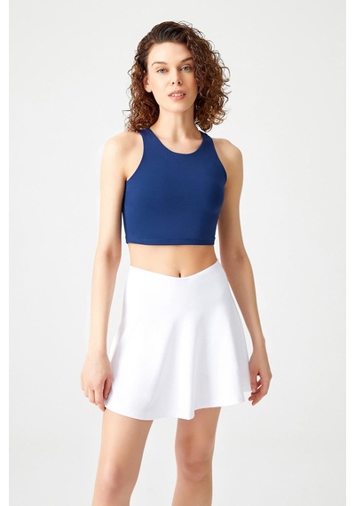 Los Ojos Beyaz 2 Katmanlı Pileli Tenis Eteği - Spor Etek Tennis Skirt2 Beyaz