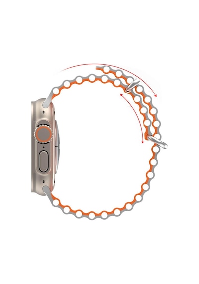Koodmax  Apple Uyumlu  Watch  1 2 3 4 5 6 7 8 Se Ultra Çift Renk Ocean Loop Kordon Kayış 42 44 45 49mm