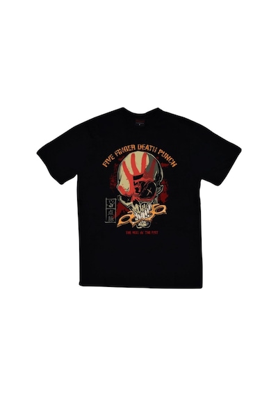 Stoned&Fame Five Finger Death Punch Baskılı Unisex %100 Pamuk Siyah T-shirt SIYAH Siyah