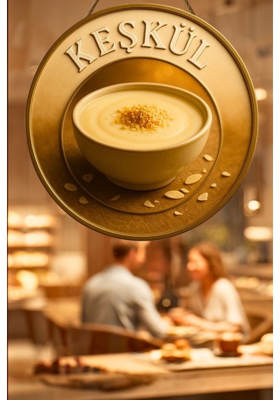 Keşkül Temalı İpli Ahşap Kapı Duvar Süsü, Pastane, Tatlı Dükkanı, Cafe Tablo Dekoru
