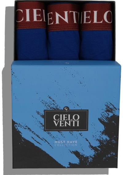 Cielo Venti Night Collection 3'lü Organik Pamuk Erkek Boxer Mavi