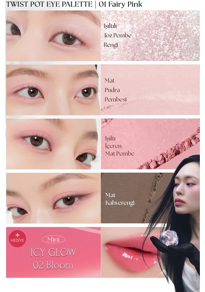 Muzıgae Mansıon Twist Pot Eye Palette 01 Fairy Pink