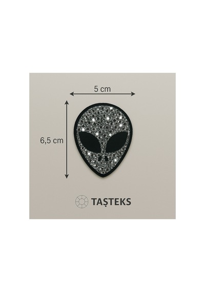 Taşlı Ütülenebilen Veya Sticker Olarak Kullanılabilen Uzaylı Modeli