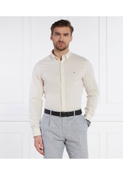 Tommy Hilfiger Erkek Regular Fit Pamuklu Gömlek Ekru
