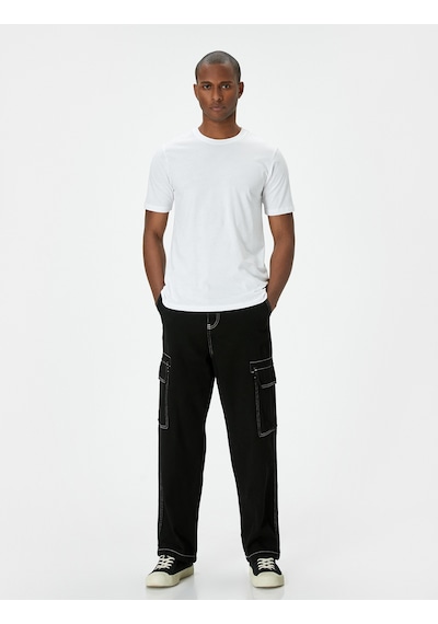 Koton Basic Tişört Slim Fit Kısa Kollu Bisiklet Yaka Beyaz 5wam10041hk Beyaz