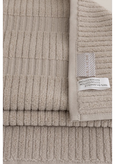 Ivory Bej Bordürlü Mikro Fiber %100 Pamuk 2li El Yüz Havlusu Seti Bej