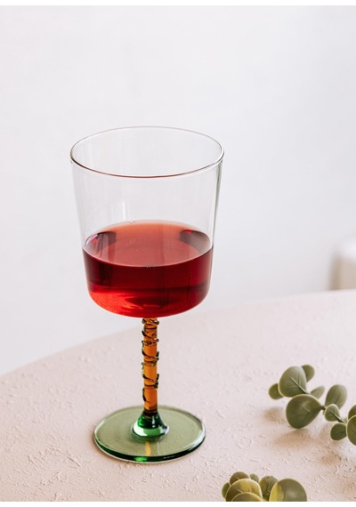 The Mia Line Şarap Kadehi Sarı 300 Ml Şeffaf