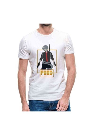 Pubg Man Baskılı Beyaz Erkek Tshirt