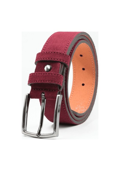 Parscraft Hakiki Süet Deri Erkek Kemer Bordo 4 Cm Düğün Nişan Takım Elbise Davet Kemeri