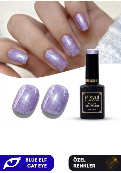 Misyul Uv Led Kalıcı Oje Nail Art 15 Ml Blue Elf Cat Eye Ec09