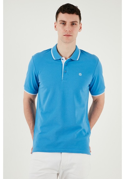 Buratti Pamuklu Slim Fit Şerit Detaylı Düğmeli Polo Yaka 3'Lü Paket Erkek T Shirt 5902118S3 Aquamavi-Koyu Mavi-Siyah Beyaz