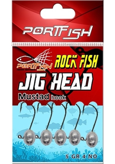 Portfish Jig Head Mustad İğneli 2,5 Gr 5 Li Paket