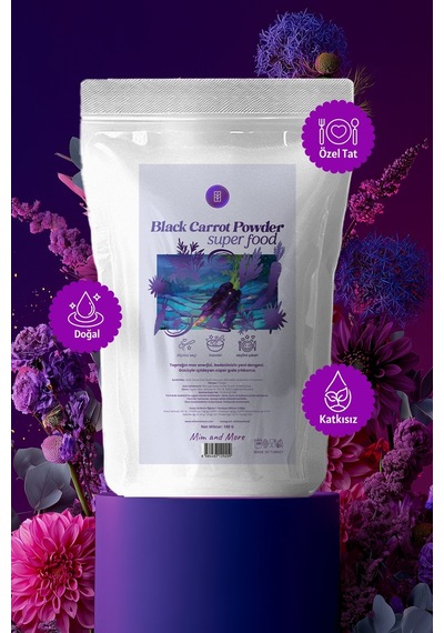 Doğal Mor Havuç Tozu %100 Saf Black Carrot Powder 100 Gr